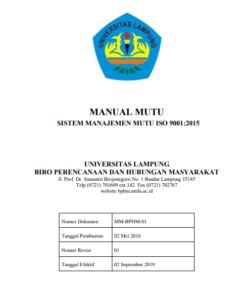 Manual Mutu BPHM ISO 9001:2015