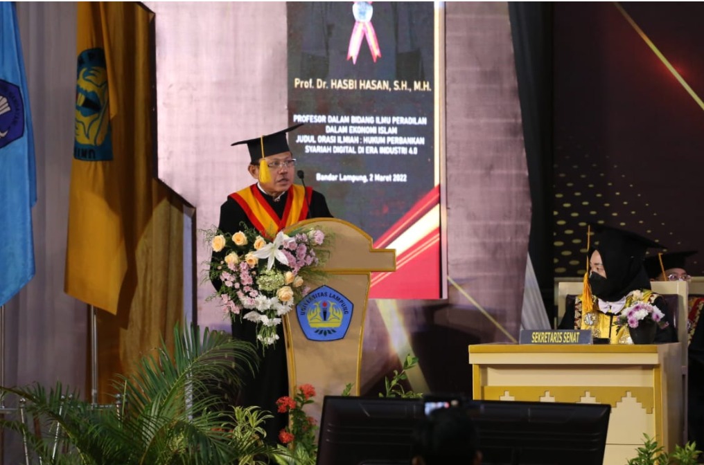 Unila Kukuhkan Putra Terbaik Lampung sebagai Guru Besar Ilmu Peradilan dalam Ekonomi Islam
